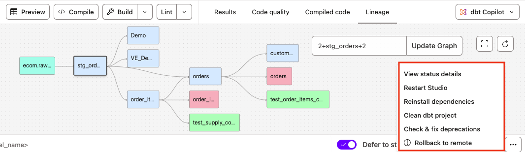 Access the Studio IDE options menu to autofix deprecation warnings Access the Studio IDE options menu to autofix deprecation warnings