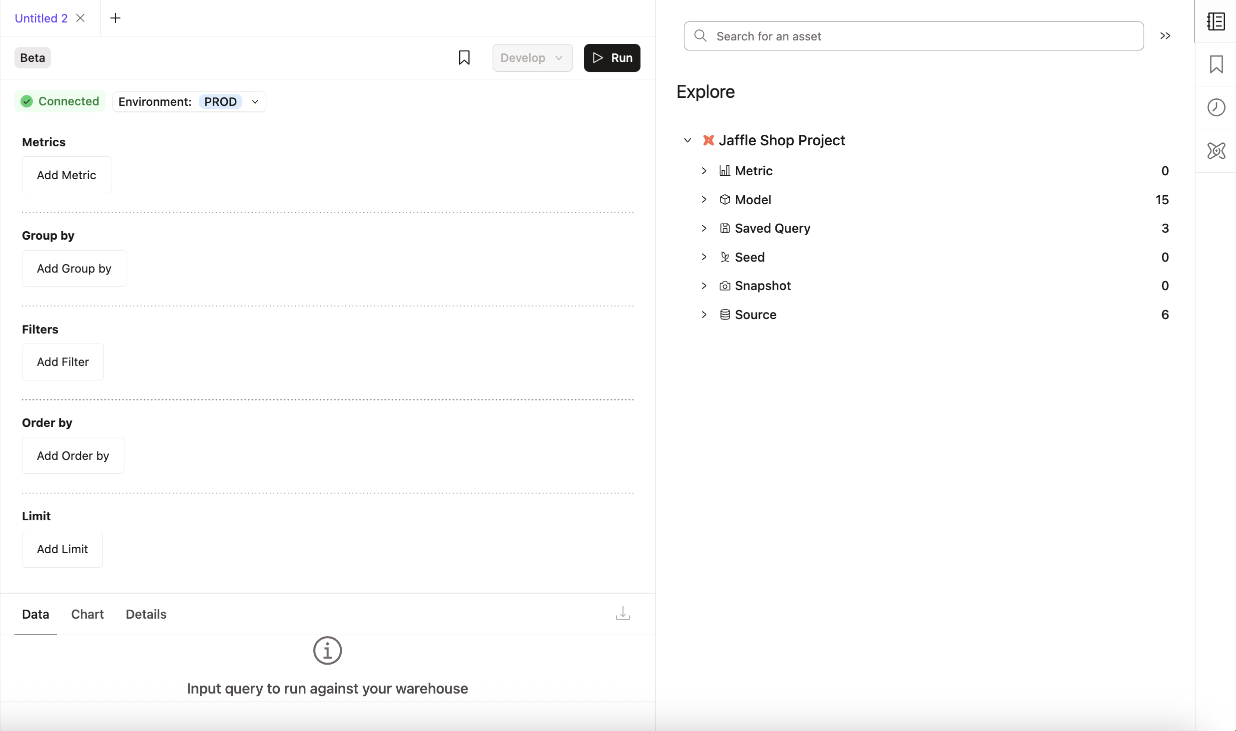 Query Builder in dbt Insights Query Builder in dbt Insights